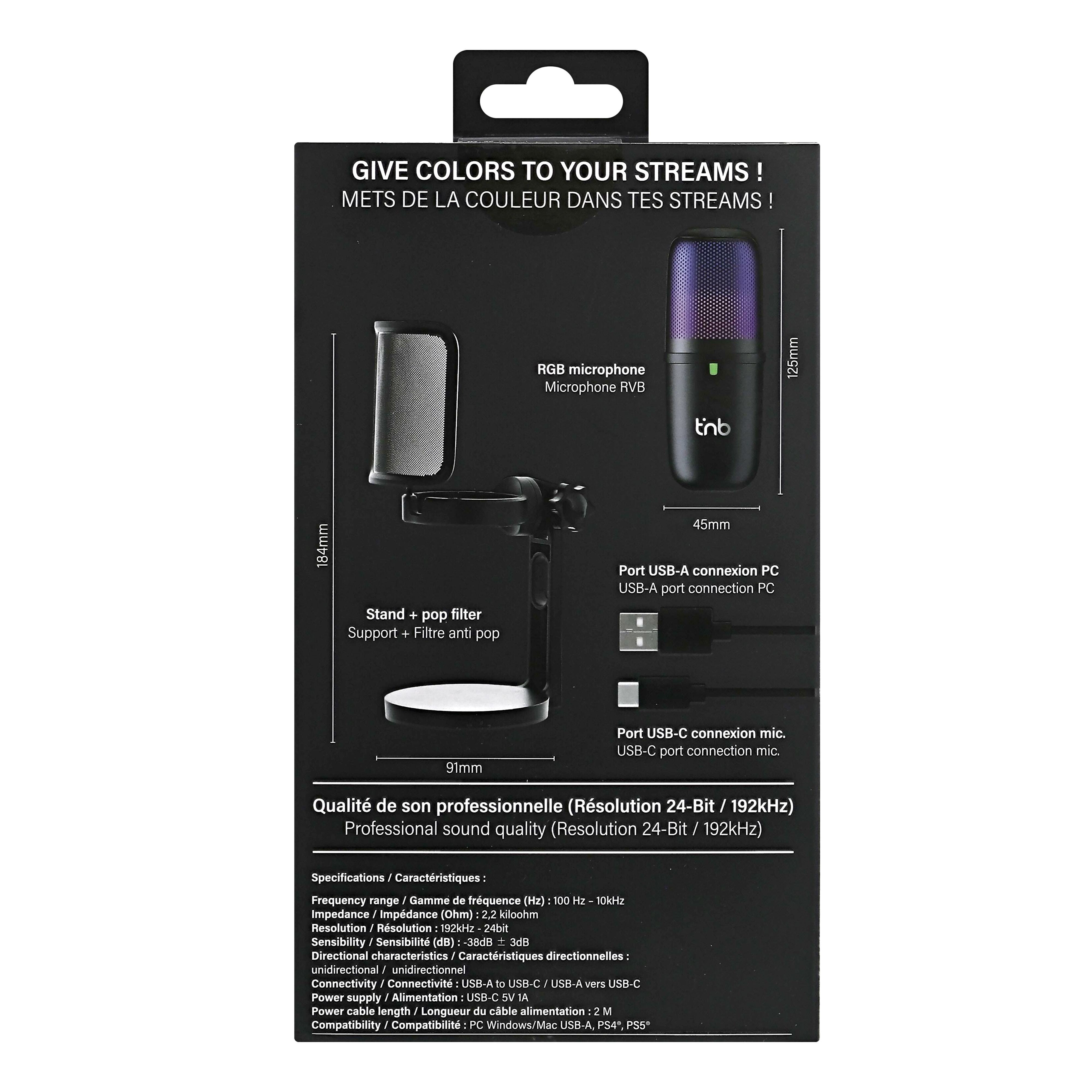 Microphone with LED color illumination - INFLUENCE PRO5