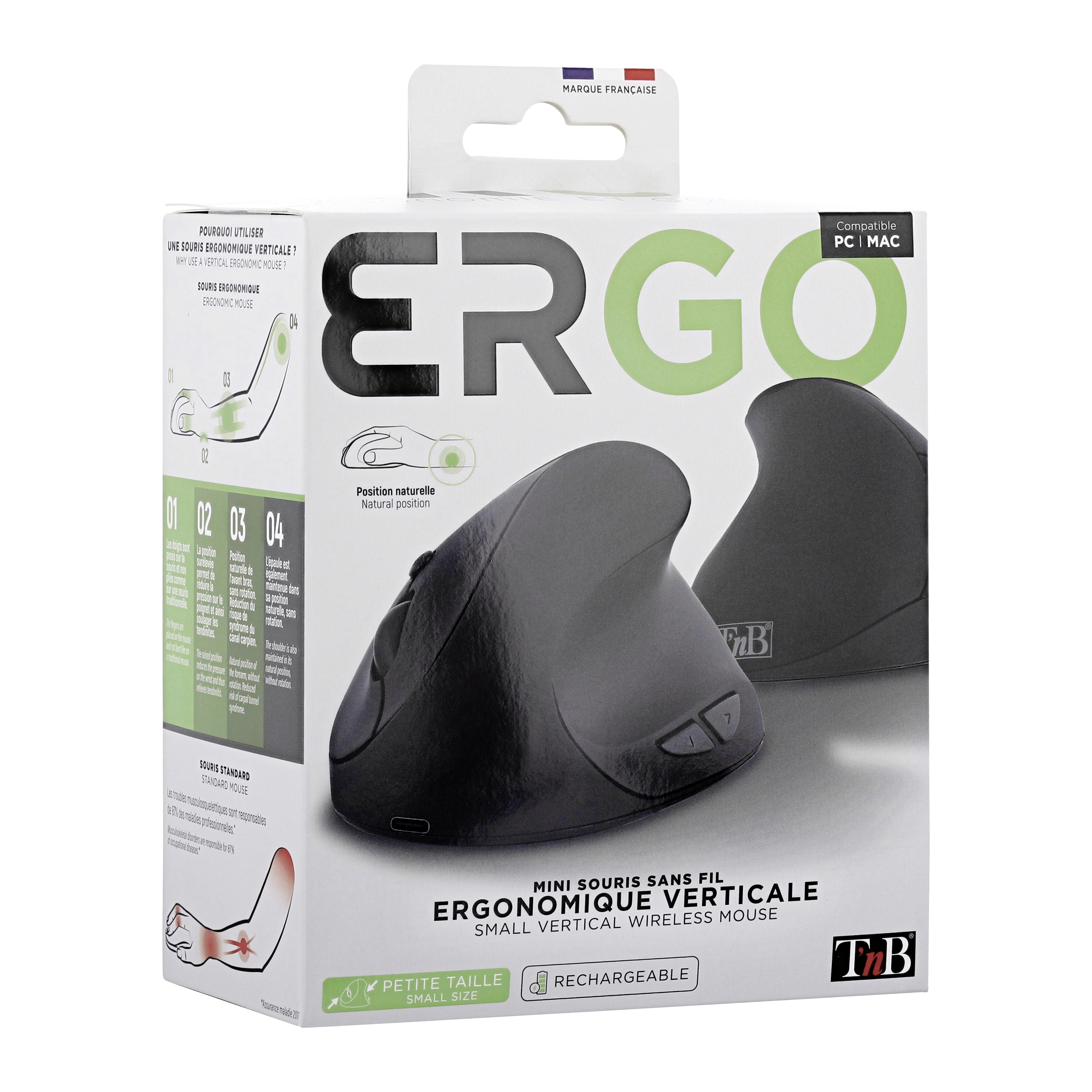 Mini Rechargeable Vertical Ergonomic Wireless Mouse4