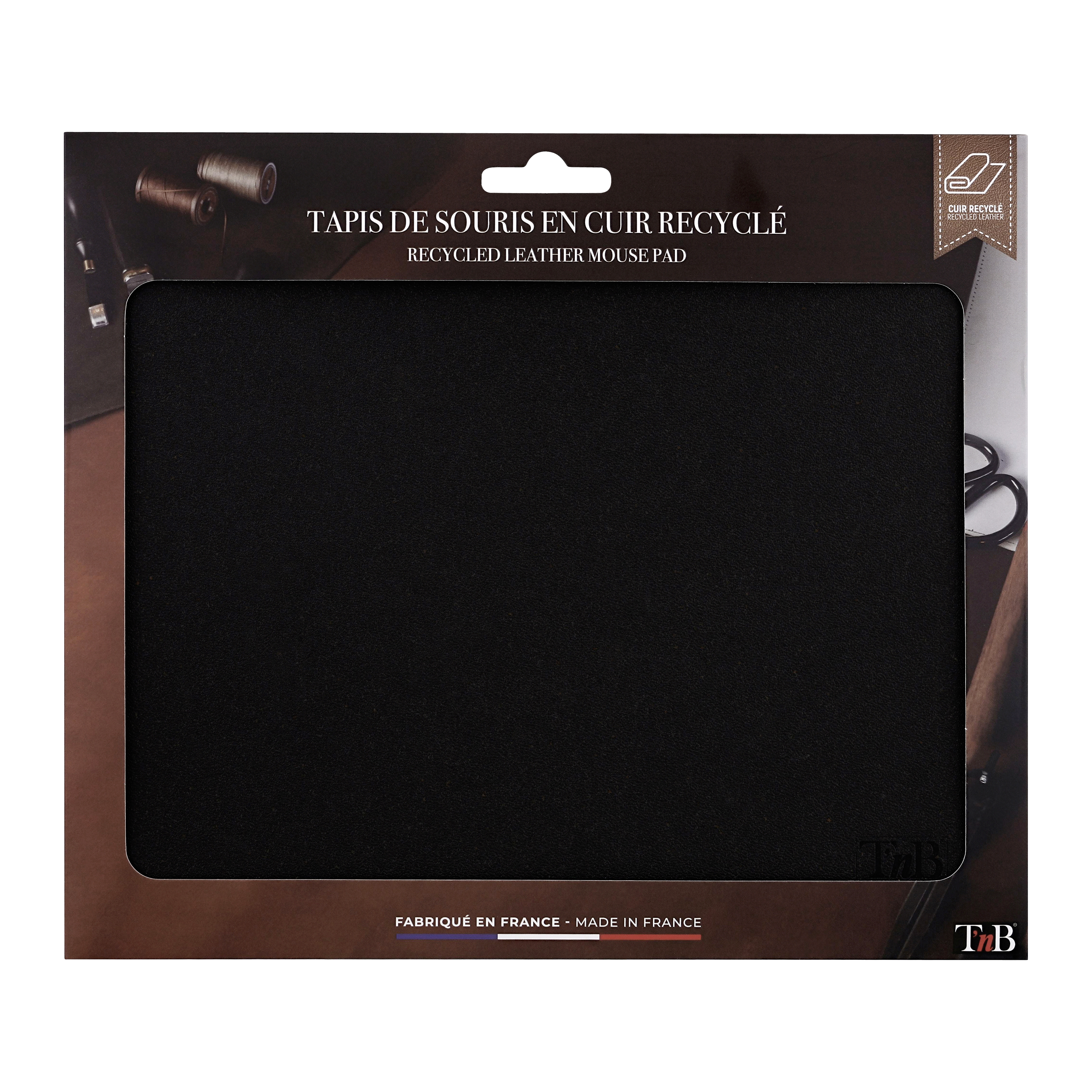 Mouse pad MADE IN FRANCE in genuine recycled leather - black4