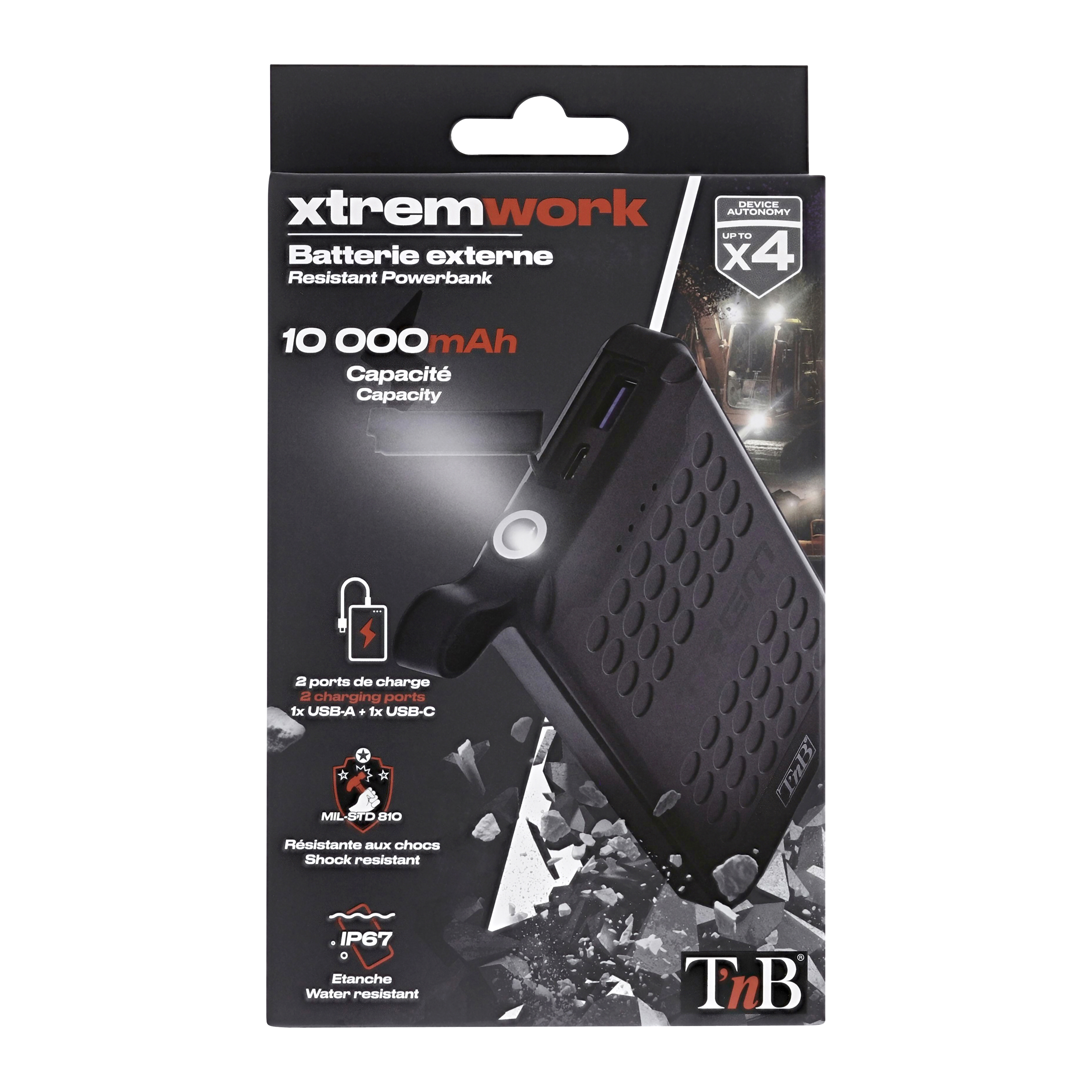 1XUSB-A 10000mAh 10W XTREMWORK backup battery8