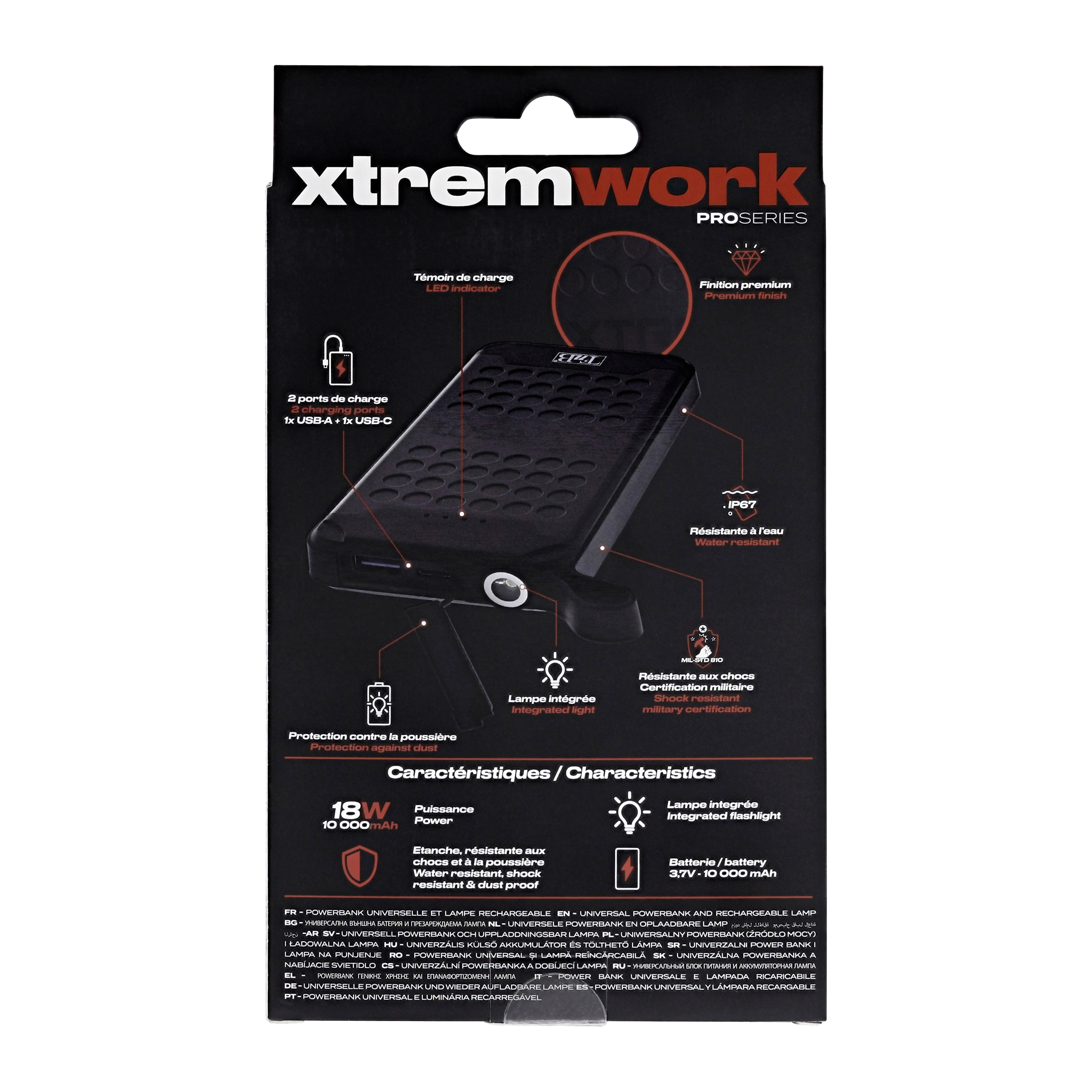 1XUSB-A 10000mAh 10W XTREMWORK backup battery9