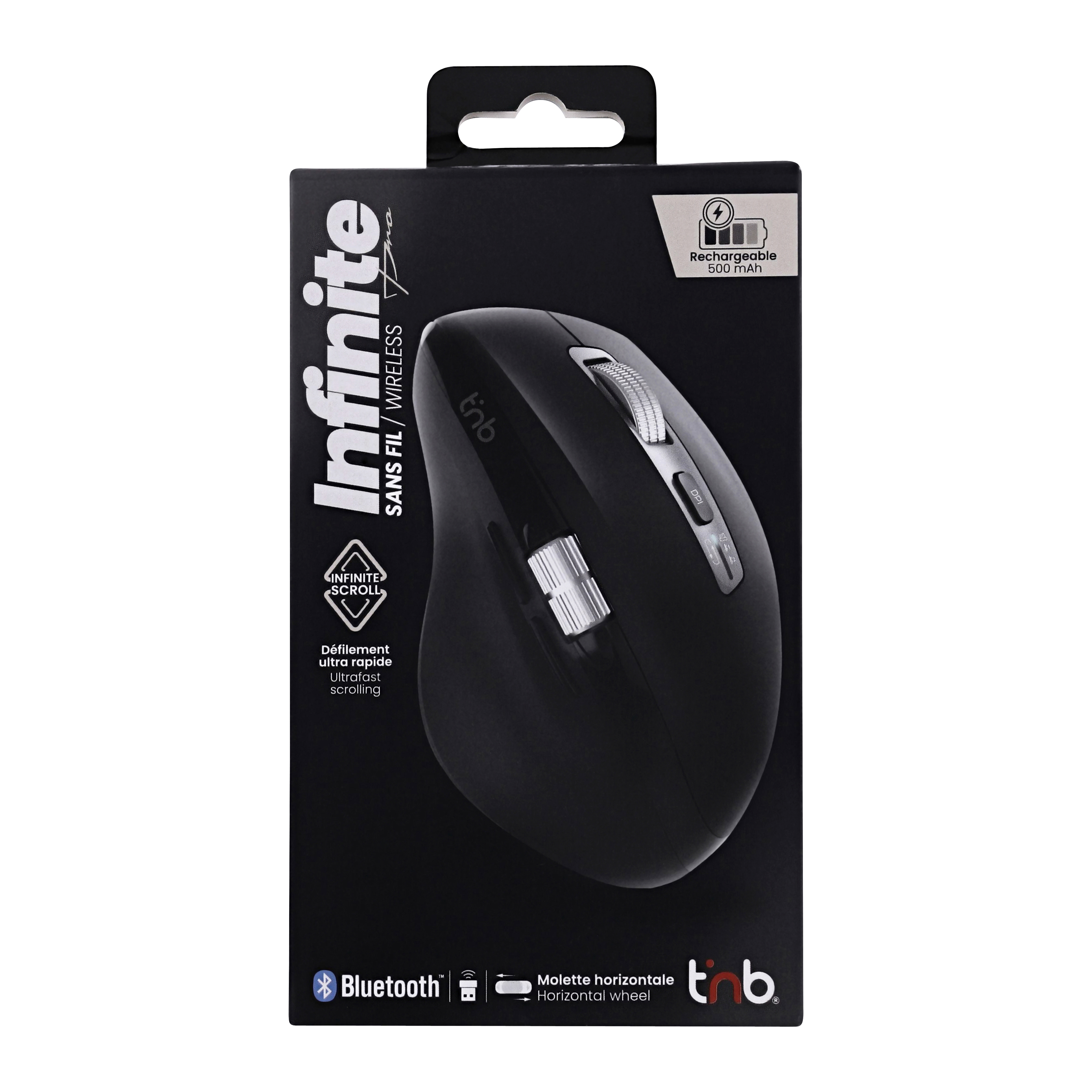 Souris sans fil rechargeable double molette - INFINITEPRO9