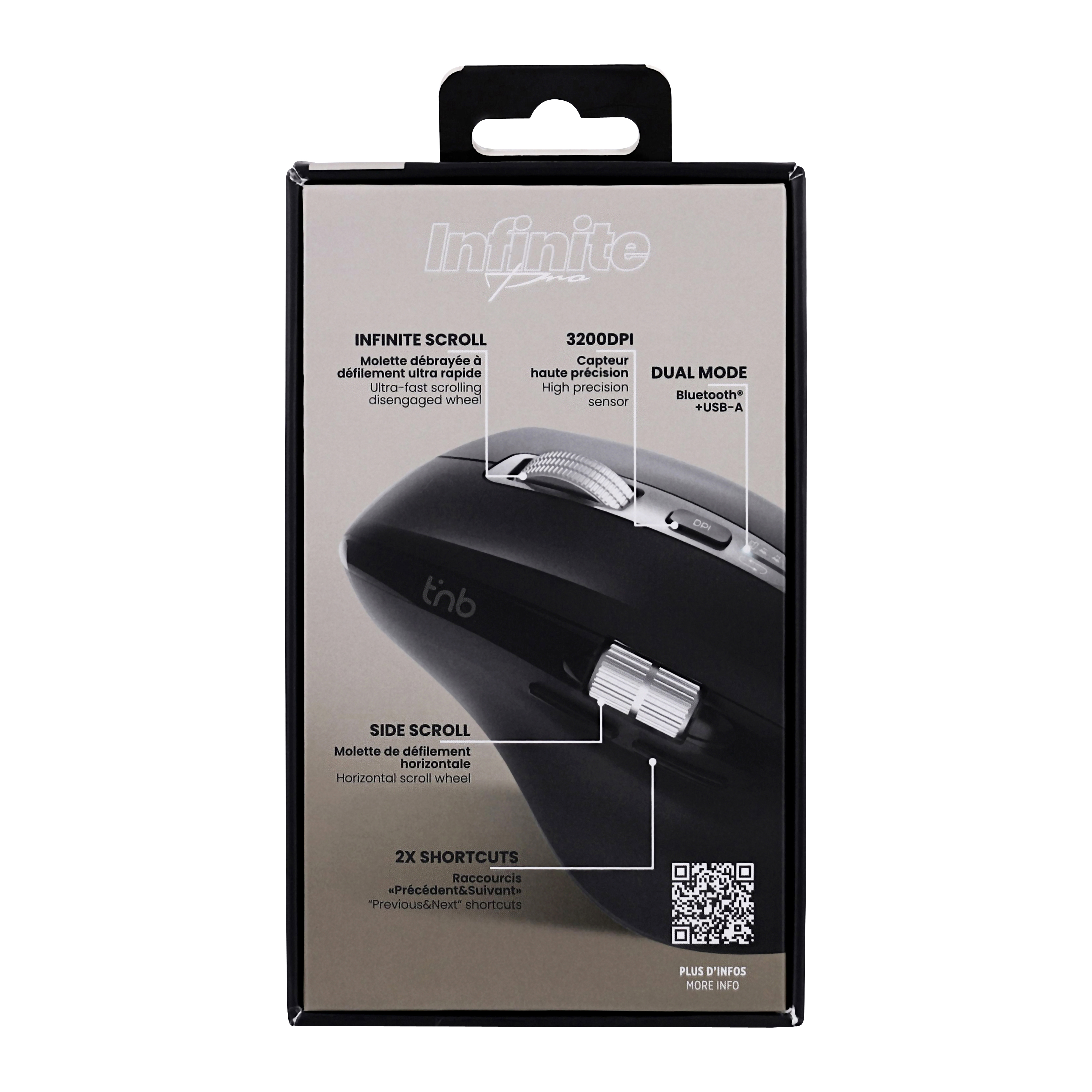 Souris sans fil rechargeable double molette - INFINITEPRO10