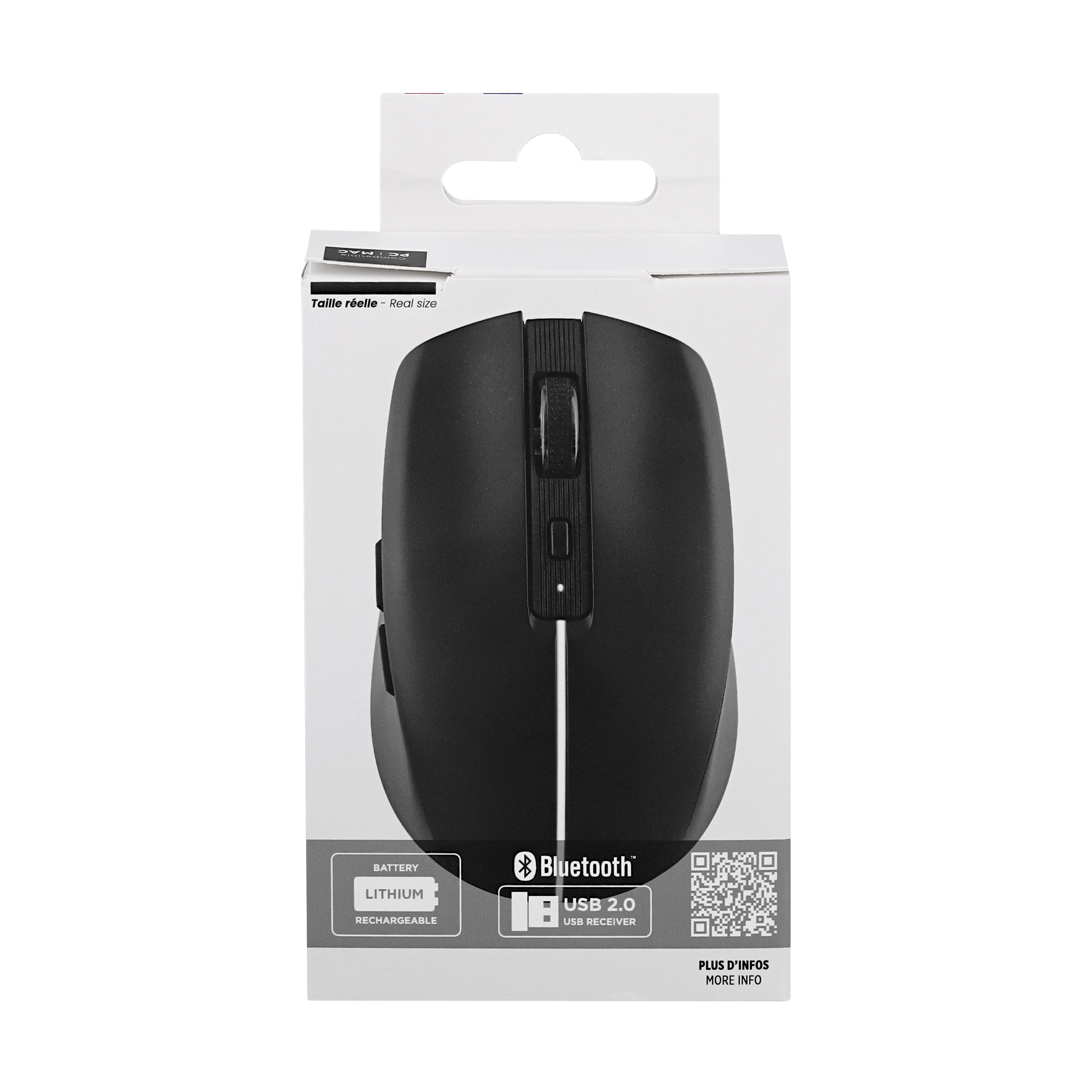 DUAL CONNECT black rechargeable mouse - GRADIENT7