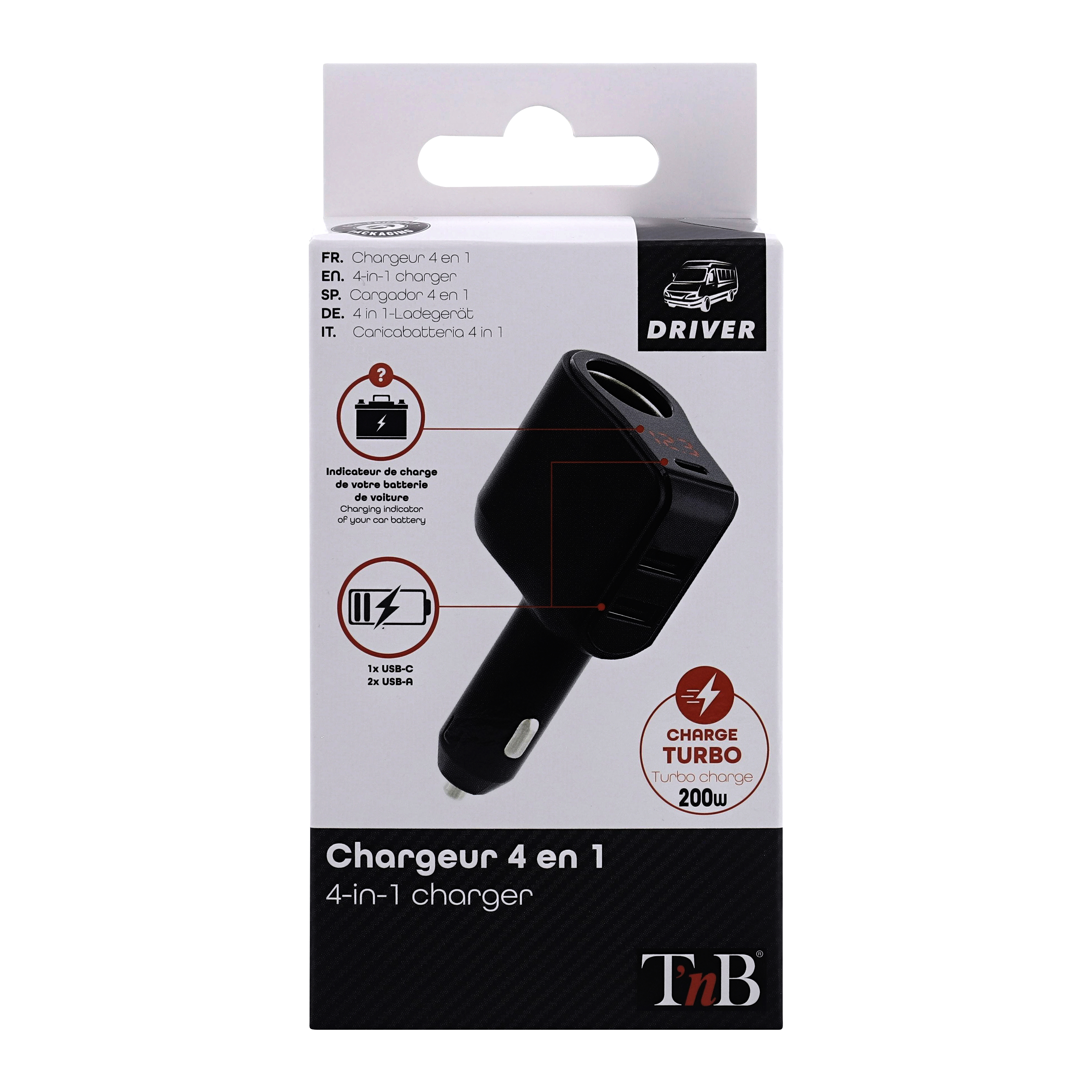 Chargeur allume-cigare 2xUSB-A + USB-C + prise allume-cigares7