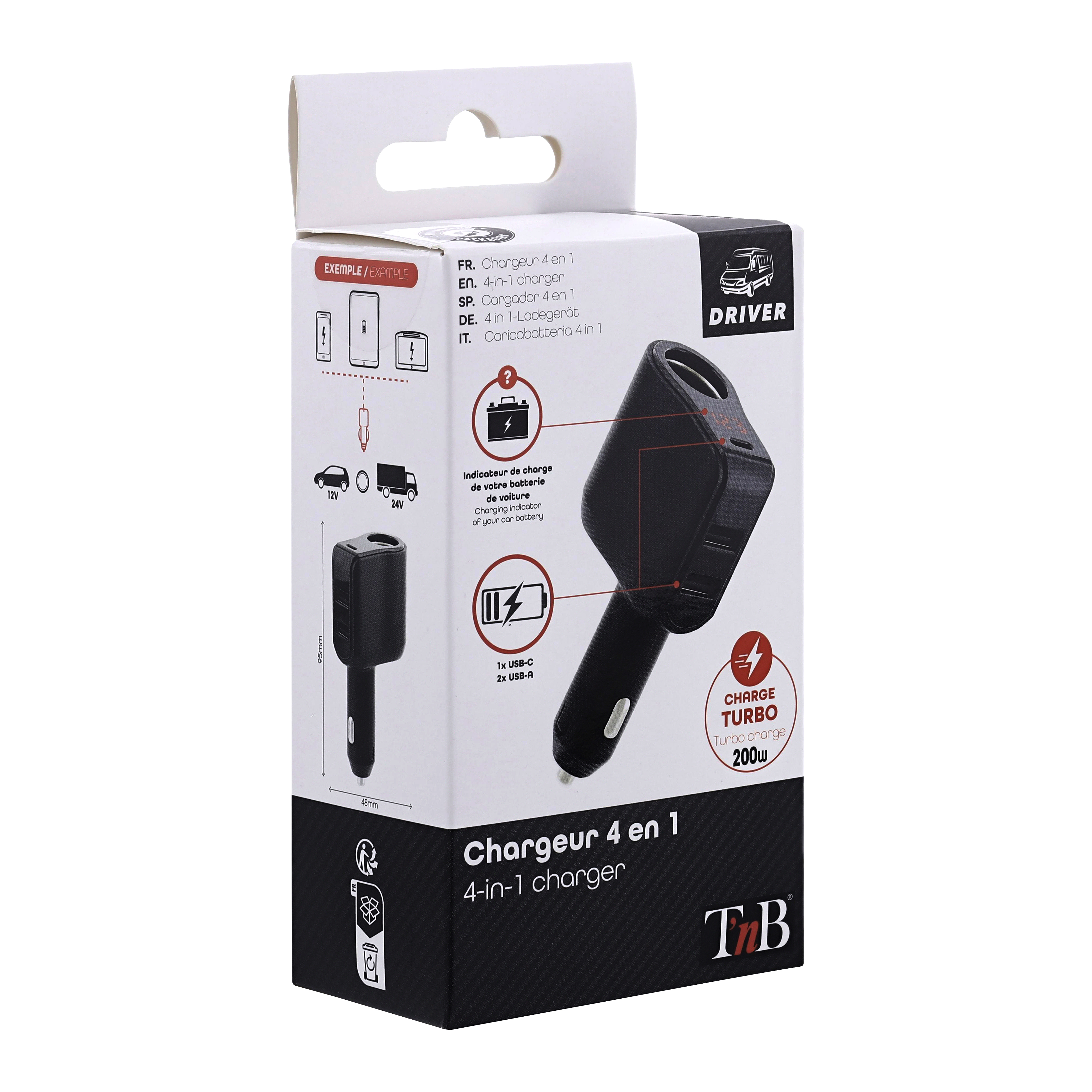 Chargeur allume-cigare 2xUSB-A + USB-C + prise allume-cigares8