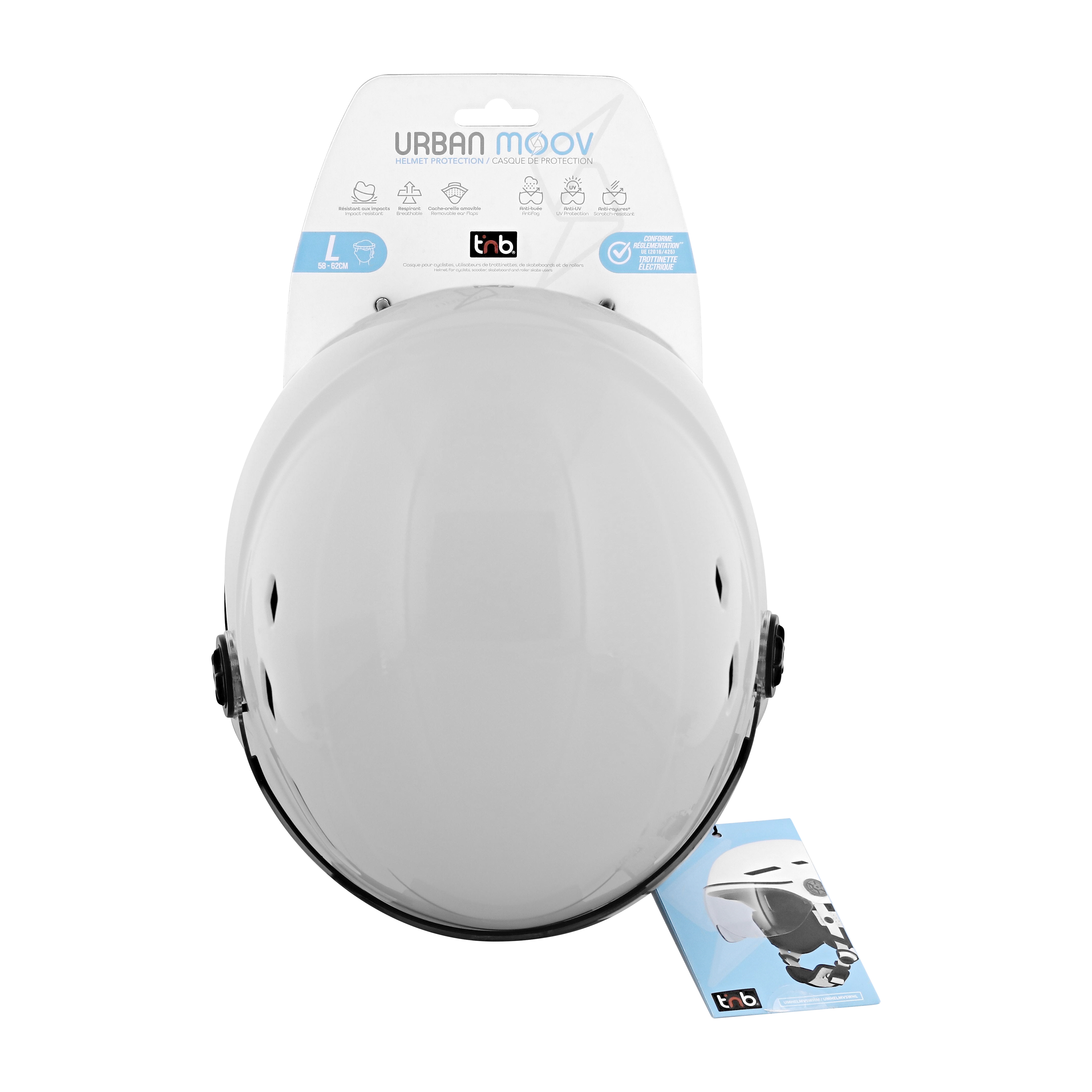 Casque de protection avec visière et cache-oreilles détachables - BLANC TAILLE L4