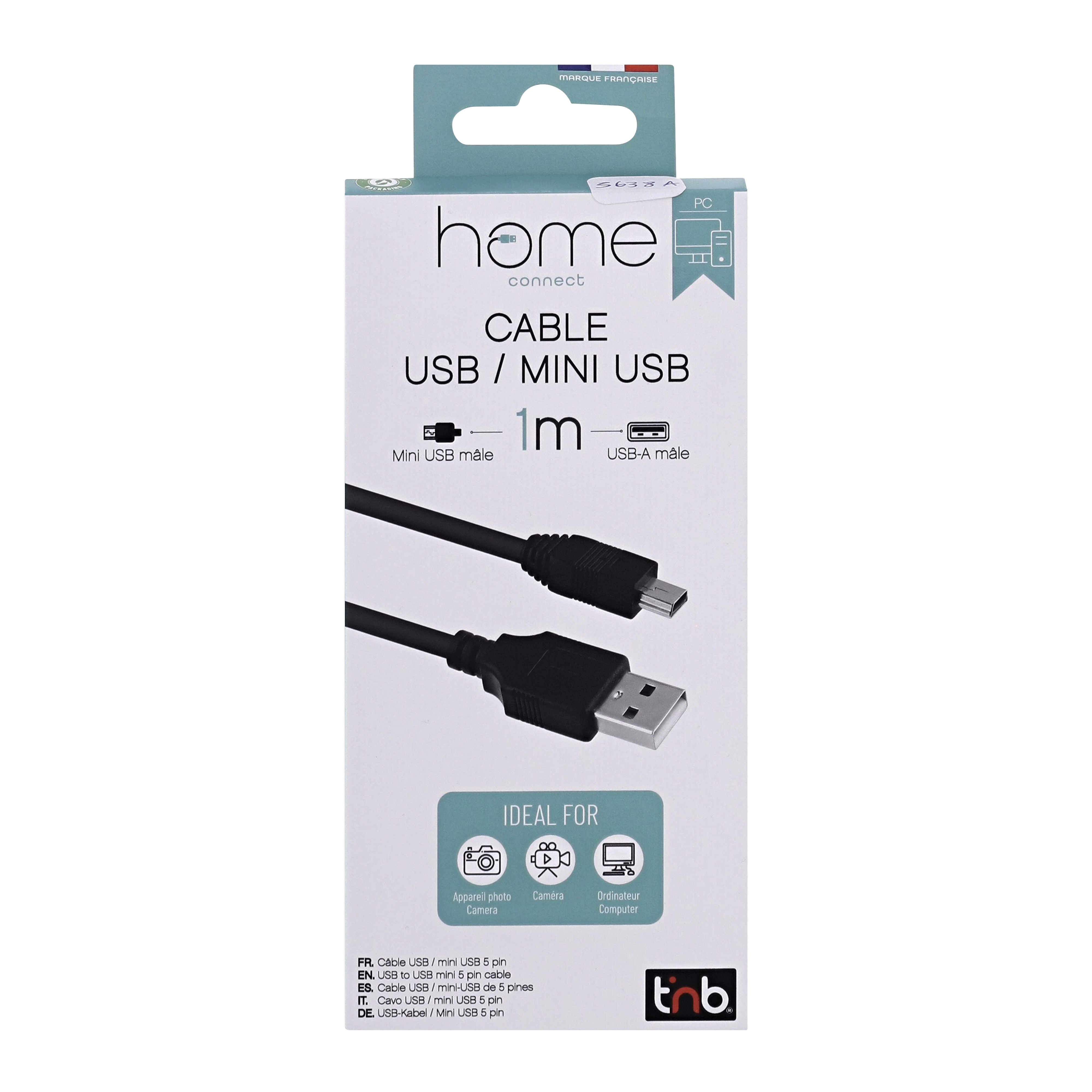 Câble USB mâle / mini USB mâle 1m3